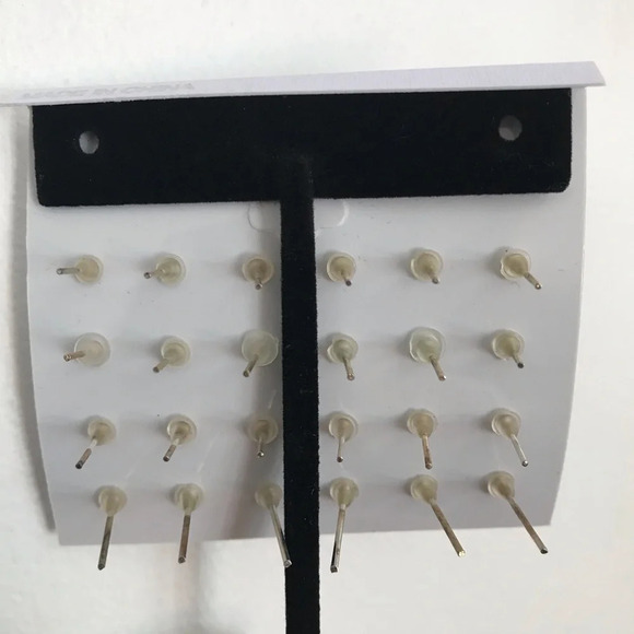 Multicolor Gemstone Silver Tone Earrings - 12 Pair - Picture 2 of 2